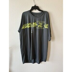 Under Armour Men's Gray Short Sleeve Green Graphic T-Shirt Size XL NWT